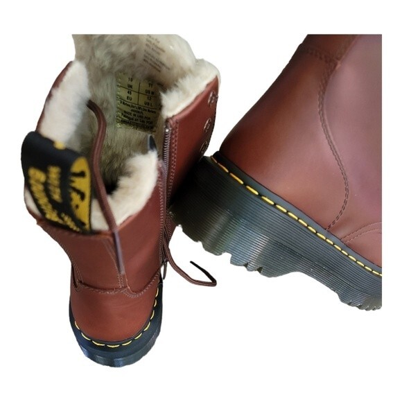 Dr. Martens Men Jadon Platform Boots Leather Brown Faux-Fur Lined Size 11 NWT main image 10